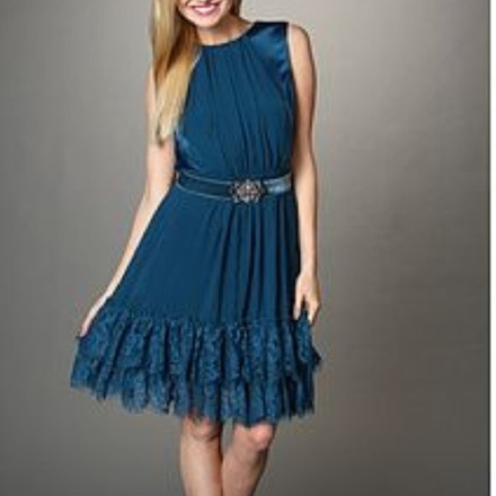Jessica Simpson ,  Dark Teal Dress